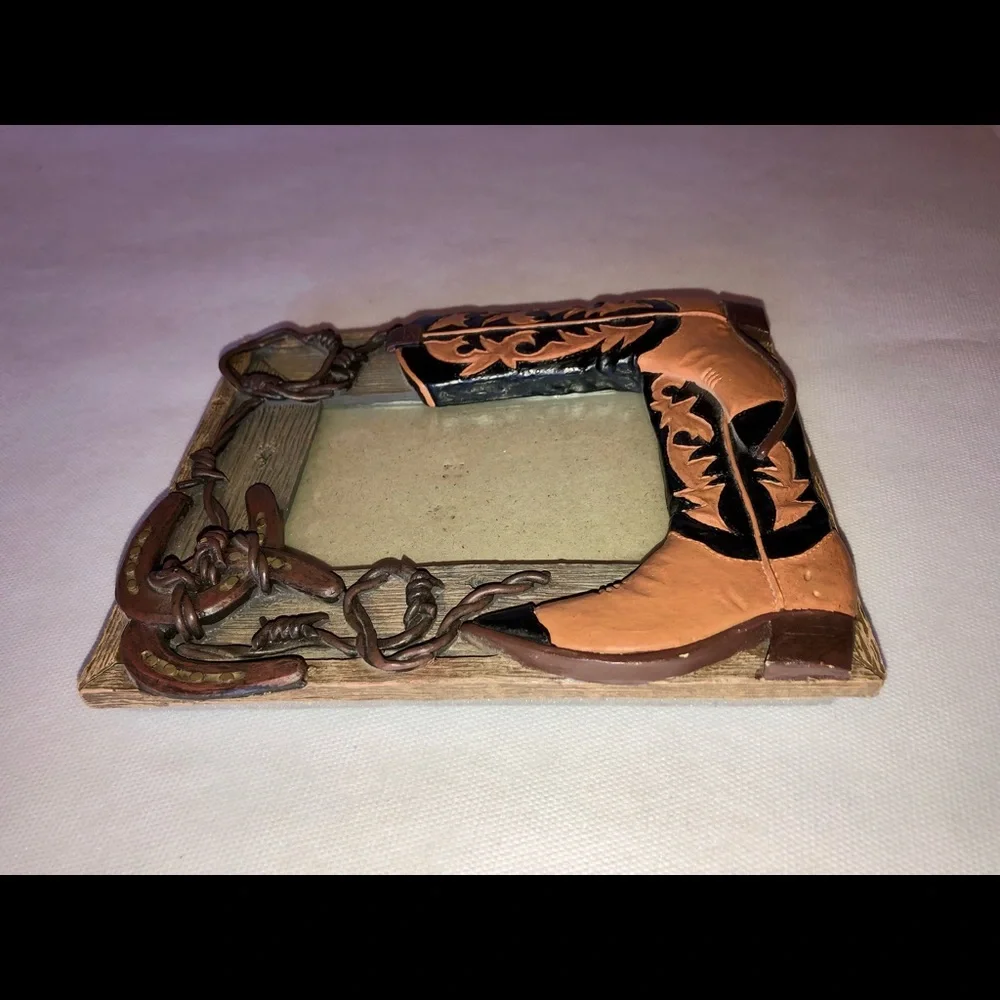 Cowboy County Western Rustic Ceramic Picture Frame 4x6